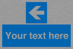 Custom Mandatory directional sign, blue arrow left